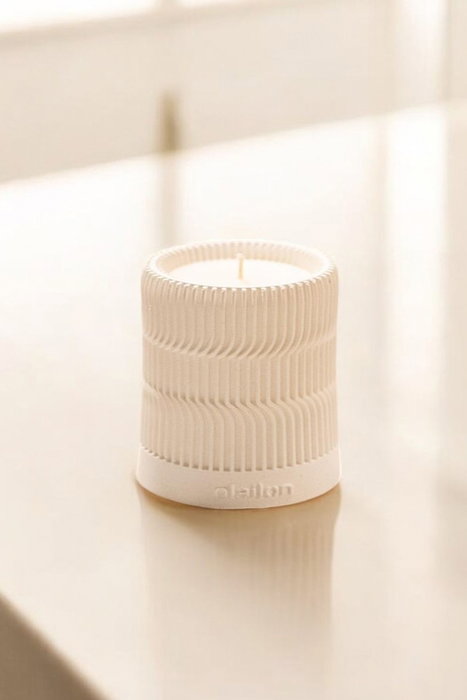 Aberto Design Vela Beige de Concreto con Aroma a Ámbar para Decoración del Hogar Elegante y Sofisticada